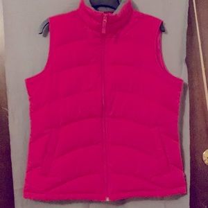 Lands End Girls Hot Pink Puffer Vest- Size Medium 10-12